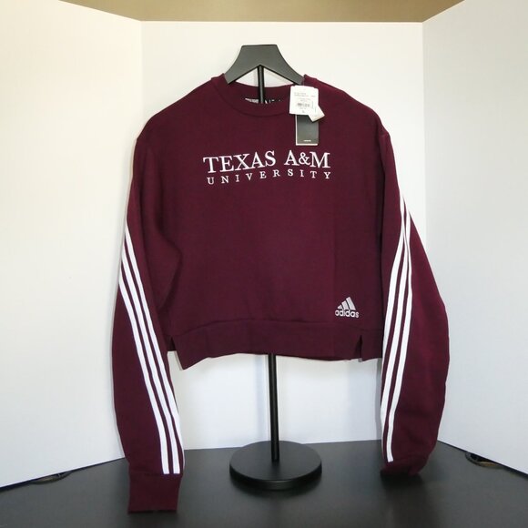 Adidas Texas A&M University Cropped Sweatshirt – Maroon, Women’s Large, NWT - Picture 1 of 6